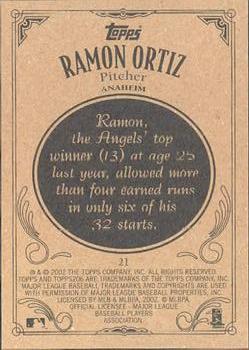 2002 Topps 206 #21 Ramon Ortiz Back