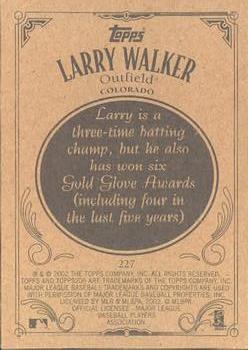 2002 Topps 206 #227 Larry Walker Back