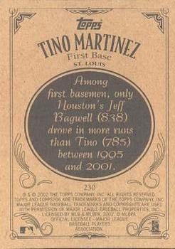 2002 Topps 206 #230 Tino Martinez Back