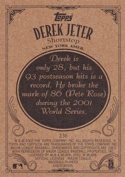 2002 Topps 206 #236 Derek Jeter Back