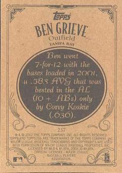 2002 Topps 206 #237 Ben Grieve Back