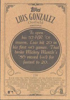 2002 Topps 206 #239 Luis Gonzalez Back