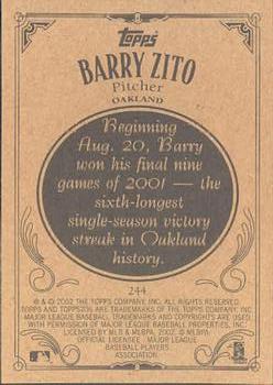 2002 Topps 206 #244 Barry Zito Back