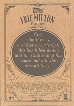 2002 Topps 206 #245 Eric Milton Back