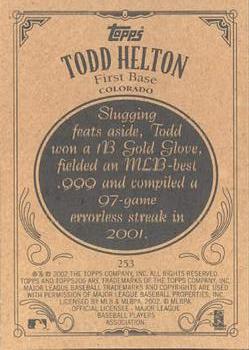 2002 Topps 206 #253 Todd Helton Back