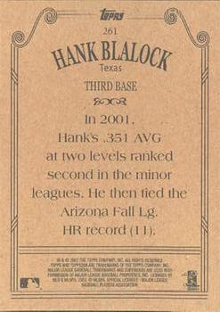 2002 Topps 206 #261 Hank Blalock Back