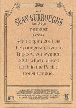 2002 Topps 206 #265 Sean Burroughs Back