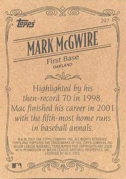 2002 Topps 206 #297 Mark McGwire Back