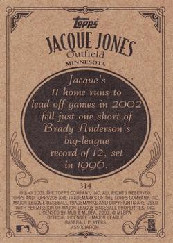 2002 Topps 206 #314 Jacque Jones Back