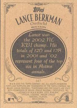 2002 Topps 206 #317 Lance Berkman Back