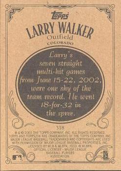 2002 Topps 206 #318 Larry Walker Back