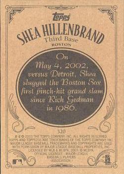 2002 Topps 206 #320 Shea Hillenbrand Back