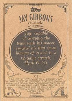 2002 Topps 206 #321 Jay Gibbons Back