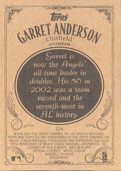 2002 Topps 206 #324 Garret Anderson Back