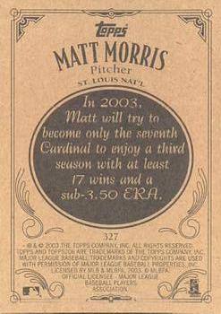 2002 Topps 206 #327 Matt Morris Back