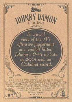 2002 Topps 206 #32 Johnny Damon Back