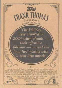 2002 Topps 206 #33 Frank Thomas Back