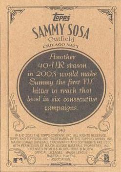 2002 Topps 206 #340 Sammy Sosa Back