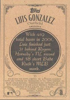 2002 Topps 206 #35 Luis Gonzalez Back