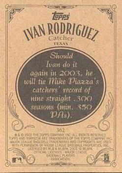 2002 Topps 206 #362 Ivan Rodriguez Back