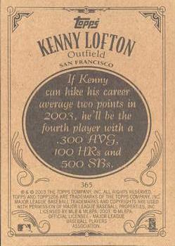 2002 Topps 206 #365 Kenny Lofton Back