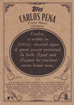 2002 Topps 206 #373 Carlos Pena Back