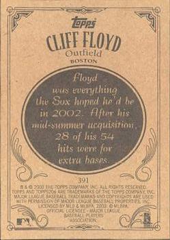2002 Topps 206 #391 Cliff Floyd Back