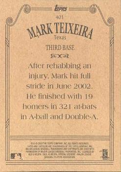 2002 Topps 206 #401 Mark Teixeira Back