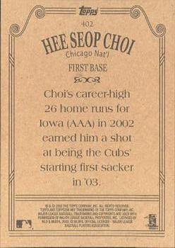2002 Topps 206 #402 Hee Seop Choi Back