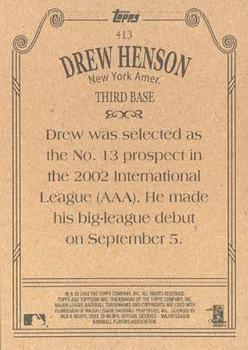 2002 Topps 206 #413 Drew Henson Back