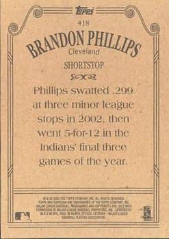 2002 Topps 206 #418 Brandon Phillips Back