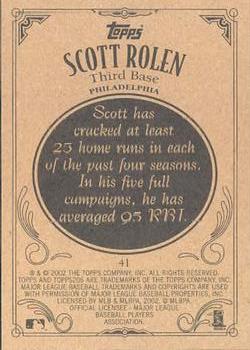 2002 Topps 206 #41 Scott Rolen Back