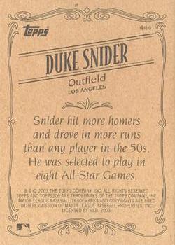 2002 Topps 206 #444 Duke Snider Back