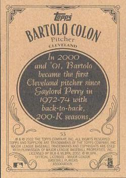 2002 Topps 206 #53 Bartolo Colon Back