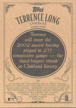 2002 Topps 206 #56 Terrence Long Back
