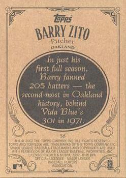 2002 Topps 206 #58 Barry Zito Back