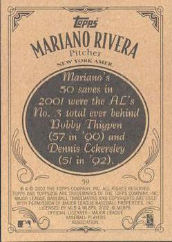 2002 Topps 206 #59 Mariano Rivera Back