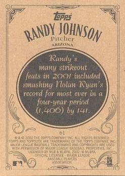 2002 Topps 206 #61 Randy Johnson Back