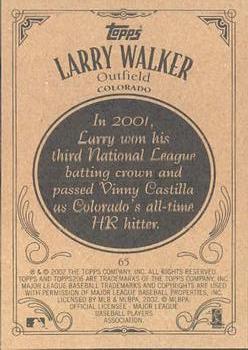 2002 Topps 206 #65 Larry Walker Back
