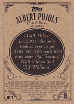 2002 Topps 206 #91 Albert Pujols Back