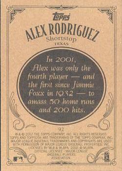2002 Topps 206 #92 Alex Rodriguez Back