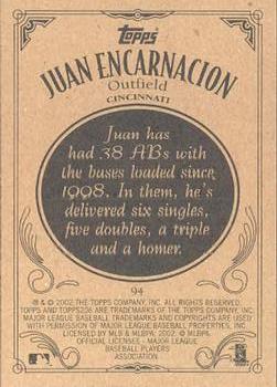 2002 Topps 206 #94 Juan Encarnacion Back