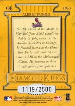 2004 Donruss - Diamond Kings #DK-3 Albert Pujols Back