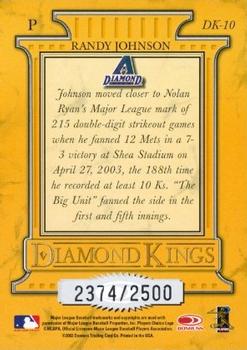 2004 Donruss - Diamond Kings #DK-10 Randy Johnson Back