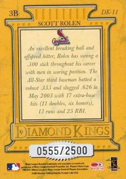 2004 Donruss - Diamond Kings #DK-11 Scott Rolen Back