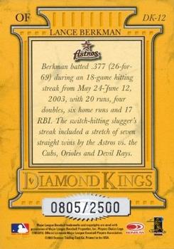 2004 Donruss - Diamond Kings #DK-12 Lance Berkman Back