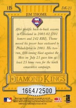 2004 Donruss - Diamond Kings #DK-23 Jim Thome Back