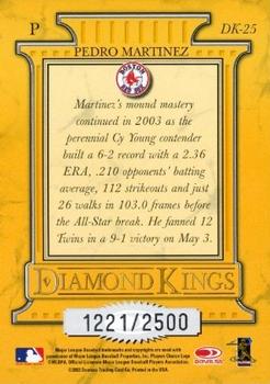 2004 Donruss - Diamond Kings #DK-25 Pedro Martinez Back