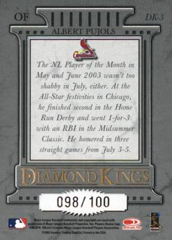 2004 Donruss - Diamond Kings Black #DK-3 Albert Pujols Back