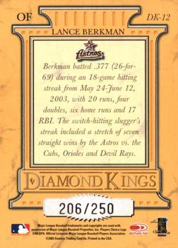 2004 Donruss - Diamond Kings Studio Series #DK-12 Lance Berkman Back